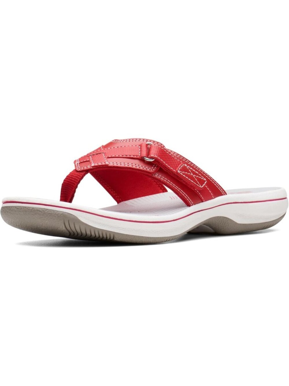 Women's Red Synthetic Thong Solid Open Toe Breeze Sea Flip-Flop Casual Shoes